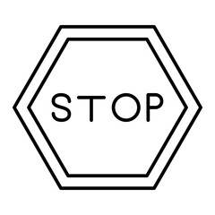 Vector Stop Sign Outline Icon Design