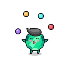 the emerald gemstone circus cartoon juggling a ball