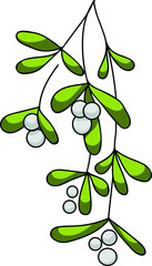 Christmas mistletoe symbol. new year gift, christmas decoration