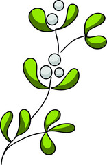 Christmas mistletoe symbol. new year gift, christmas decoration