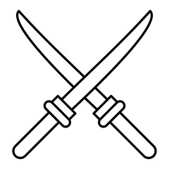 Vector Katana Outline Icon Design