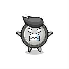 wrathful expression of the button cell mascot character