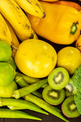 vegetables, fruits and colors