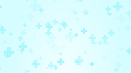 Abstract medical blue cross pattern white background.