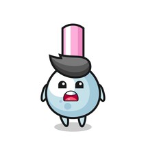 cotton bud illustration with apologizing expression, saying I am sorry