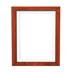 Obraz premium 3d rechteckiger dunkler Bilderrahmen aus Holz mit weißen Hintergrund