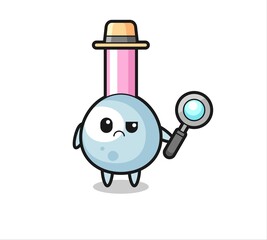 the mascot of cute cotton bud as a detective