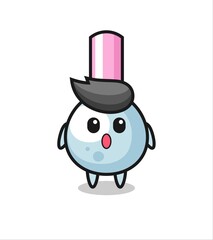 the amazed expression of the cotton bud cartoon