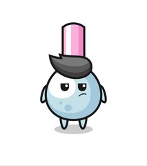 cute cotton bud character with suspicious expression