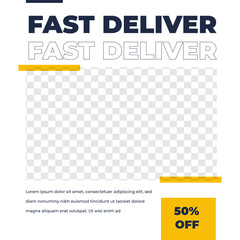 Courier Delivery feed design social media post template