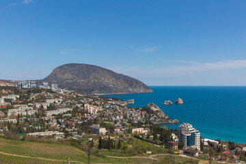 Obraz premium View to the Gurzuf from the Bolgatura rock. Crimea, Gurzuf