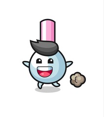 the happy cotton bud cartoon with running pose