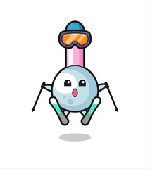 cotton bud mascot character as a ski player
