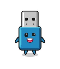 illustration of an flash drive usb character with awkward poses