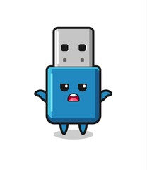 flash drive usb mascot character saying I do not know