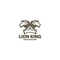 Lion king logo . Lion crown logo. Vector illustration