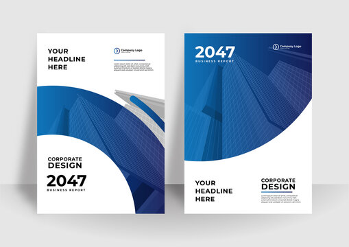 Modern cover design set. Luxury creative line pattern in premium colors: blue and white. Formal vector for notebook cover, business poster, brochure template, magazine layout, corporate report