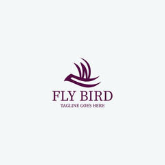 Fly bird logo design template. Vector illustration