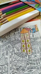 Coloring. coloring pencil.