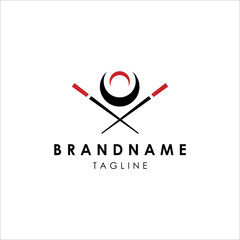 Oriental japanese sushi logo design inspiration. vector logo design elements japanese restaurant template.