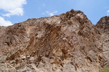 Hiking on  Tzfahot mountain near Eilat, South Israel