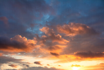 Fototapeta na wymiar Netherlands sunset sky