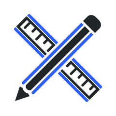 Ruler And pencil icon design vector
