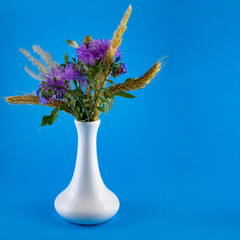 image of a vase with beautiful flowers close-up