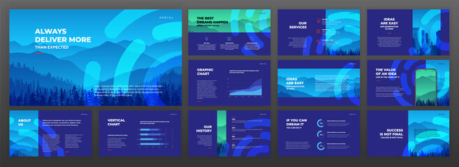 Creative powerpoint presentation templates set. Use for creative keynote presentation background, brochure design, website slider, landing page, annual report, company profile.