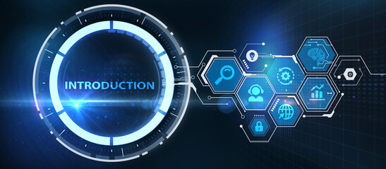 Business, Technology, Internet and network concept. virtual screen of the future and sees the inscription: Introduction.