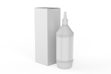 Glue Bottle Mockup Isolated on white background. 3d illustration