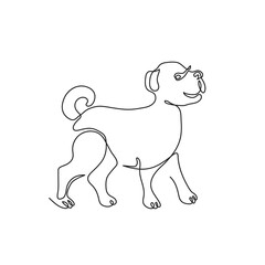 The dog is drawn with one line. Continuous line. Chinese dog year zodiac. T