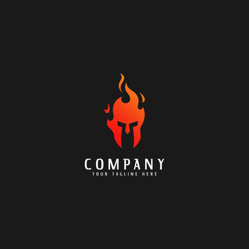 spartan fire logo design. logo template