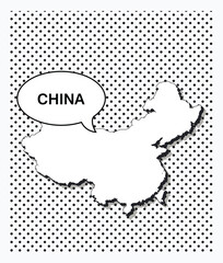 Pop art map of china