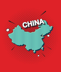 Pop art map of china