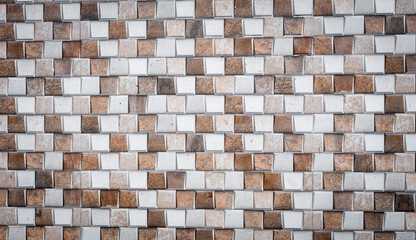 Brick tiles texture, mosaic abstract, classic tile wall texture for interior