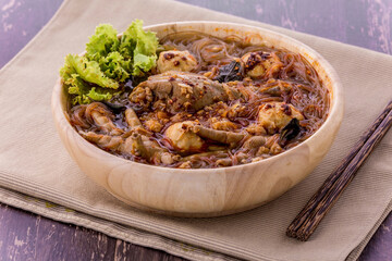 Vermicelli noodles with chicken tasty Asia food