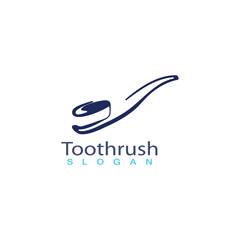 Tooth brush with toothpaste icon trendy silhouette modern style design