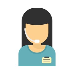 Warehouse call center icon flat isolated vector