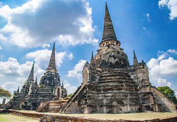 Wat Phra Si Sanphet in Phra Nakhon Si Ayutthaya, Historic City of Ayutthaya, empty during covid, Thailand