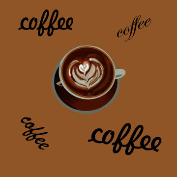 a cup of coffee, coffee is loved by many, delicious coffee in a beautiful cup, coffee with foam, cappuccino coffee, coffee with foam with a painted heart, coffee, drink, tonic drink, a drink for cheer