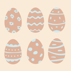 Easter eggs set. Hand drawn doodle collection for easter holiday design. Vector illustration.