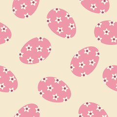 Cute cartoon seamless pattern easter eggs.Vector illustration.