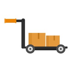 Warehouse cart icon flat isolated vector