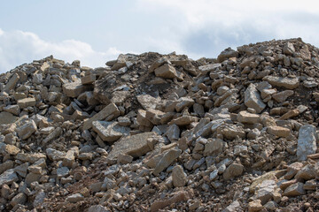 Limestone on the construction site