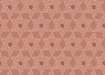 Abstract geometric flower dots vector seamless pattern - for fabric, wrapping, textile, wallpaper, background.