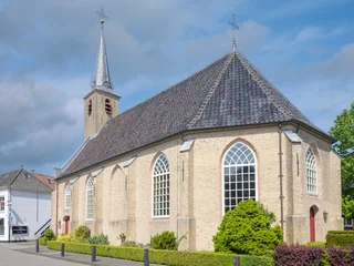 Fototapeten Historic (1566) Church in Klaaswaal, Zuid-Holland Province, The Netherlands © Holland-PhotostockNL