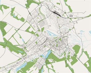 map of the city of Balti, Moldova