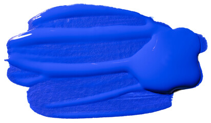 Acrylic stain blue brushstroke. Hand-drawn, real.