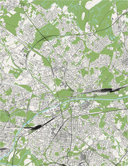 map of the city of Oberhausen, Germany